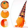 Pumpkin Maple Leaf No Face Standing Doll Decoration Shopping Mall Home Thanksgiving Halloween Decoration(Plaid Hat)