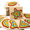 DIY Creative 3D Wooden Puzzle Geometry Shape Puzzle Children Educational Toys(Square)