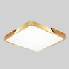 Wood Macaron LED Square Ceiling Lamp, White Light, Size:30cm(Gold)