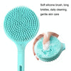 Silicone Massage Long Handle Double Sided Bath Brush(Blue)