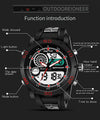 SANDA New Waterproof Luminous Plastic Multi Functional Watch Men Outdoor Sports LED Electronic Watch(Red)