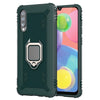 For Galaxy A70 Carbon Fiber Protective Case with 360 Degree Rotating Ring Holder(Green)