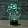 Black Base Creative 3D LED Decorative Night Light, Powered by USB and Battery, Pattern:Mushroom 2