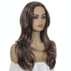Women Split Wigs Long Curly Hair Synthetic Headgear(Dark Brown + Light Gold)