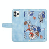For iPhone 11 Pro Max Floral Pattern Leather Phone Case with Lanyard(Light Blue)