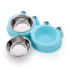 Pink Stainless Steel Double Pet Bowl for Cats & Dogs
