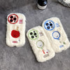For iPhone 14 Pro Fun Sports Plush Silicone Phone Case(Tennis)