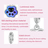 S925 Sterling Silver Platinum Plated Cute Cat Claw Luminous Pendant(SCC2877)