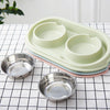 Anti-Skid Stainless Steel Cat & Dog Bowl, Green