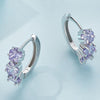 SCE1533 Purple Flower Vermiculite Ear Buckle 925 Silver Earrings