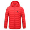 Winter Smart Electric Heating Hooded Jacket, Size:XXXL(Red)