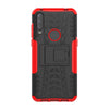 For Alcatel 3L (2020) Tire Texture Shockproof TPU + PC Protective Case with Holder(Red)