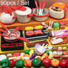 90pcs / Set Children Simulation Kitchen Cooking Toys Pretend Play Educational Toys Set