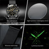 OLEVS 2886 Men Sports Chronograph Waterproof Luminous Quartz Watch(Black Gold Mesh Strip)