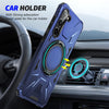 For Samsung Galaxy S25+ 5G MagSafe Magnetic Shockproof Phone Case with Ring Holder(Navy Blue)
