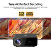 AUN U001 4K 18000 Lumens Portable Home Theater LED HD Digital Projector, EU Plug (Black)