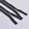 100 PCS No.3 Metal Copper Zipper Pants Placket Zipper, Specification: 12cm(Light Gold + Black)