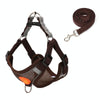 Reflective Dog Harness, Coffee, S - Escape-proof Vest, Breathable Suede