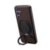 For Samsung Galaxy S23 FE 5G Denior A14 Skin Feel Rotating Holder MagSafe Phone Case(Brown)