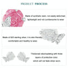 S925 Sterling Silver Platinum Plated Crystal Rose Butterfly Light Color Changing Earrings(BSE978)