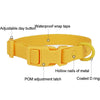 Waterproof Dog Collar M, Yellow, Adjustable, 25-36cm