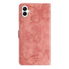 For Samsung Galaxy A06 4G Skin-feel Embossed Butterfly Leather Phone Case(Pink)