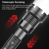Long Style Micro USB Charging Outdoor Waterproof P90 + COB LED Flashlight, Support Power Display & Telescopic Focusing & 7-level Brightness Adjustment