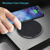 10W QI Plaid Pattern Round Metal Wireless Charger (Black)