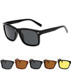 2 PCS Men Sunglasses Night Vision Anti-glare Driving Sun Glasses Goggles(Bright Black Frame Gray Lens)