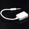 10 PCS Y-1502 14cm Car AUX Audio Cable To USB Car 3.5mm Adapter Cable(White)