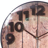 Simple Retro Imitation Wood Grain Three-dimensional Digital Round Wall Clock