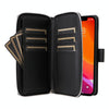 For iPhone 12 / 12 Pro Nine-card Slots Zipper Wallet Bag Leather Phone Case(Black)