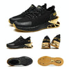 Men Casual Sneakers Tide Luxury Shoes Trainer Breathable Running Shoes, Size: 42(Black Gold)