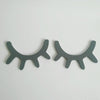 1 Pair Cute Wooden 3D Eyelash Wall Sticker Decor Bedroom Background Wall Sticker(Gray)