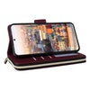 For Samsung Galaxy A24 Nine-card Slots Zipper Wallet Bag Leather Phone Case(Wine Red)