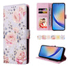 For Samsung Galaxy A35 5G Bronzing Painting RFID Leather Phone Case(Pastoral Rose)