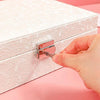 Multi-Layer Flip Cover With Lock Jewelry Box Solid Color Jewelry Desktop Storage Box(White)