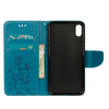 For iPhone XR Embossed Butterfly Pattern Horizontal Flip Leather Case with Card Slot & Holder & Wallet & Lanyard (Blue)
