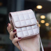 For Samsung Galaxy Z Flip6 BFB04 Plaid Crossbody Fold Phone Bag(Rose Gold)