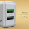LDNIO A2201 2.4A Dual USB Charging Head Travel Direct Charge Mobile Phone Adapter Charger With Type-C Data Cable (US Plug)