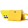 For Samsung Galaxy S22 Ultra 5G Crossbody Lanyard Wallet Card Bag Phone Case(Yellow)