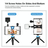 PULUZ 4 in 1 Vlogging Live Broadcast LED Selfie Fill Light Smartphone Video Rig Kits with Microphone + Tripod Mount + Cold Shoe Tripod Head for iPhone, Galaxy, Huawei, Xiaomi, HTC, LG, Google, and Other Smartphones (Blue)