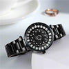 SANDA 1017 Lady Watch All Over The Sky Star 360 Degree Rotating Watch Diamond Steel Band Women Watch(Black)