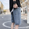 Summer Shorts Denim Five-Point Pants Middle Pants Casual Breeches, Size: XXXL(Blue)