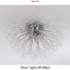 Bedroom Crystal Ceiling Lamp Creative Dandelion Living Room Lamp Dining Room Lamp, Style:Chrome (70x38cm, 8 Heads)(Warm Light)