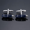 Men Shirts Enamel Lacquered Cufflinks, Color: Blue Pen