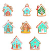 8pcs /Set A PVC Christmas House Pendants Christmas Tree Decorations Scene Arrangement Props