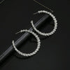 Vintage Round Fashion Earrings Female Jewellery(white)