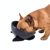 Ceramic Dog Bowl & Non-Slip Mat, Black, 150ml