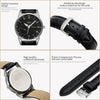 YAZOLE 427 Men Fashion Business PU Leather Band Quartz Wrist Watch, Luminous Points (White Dial + Black Strap)